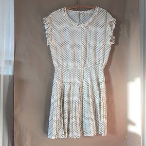 White flirty polkadot dress